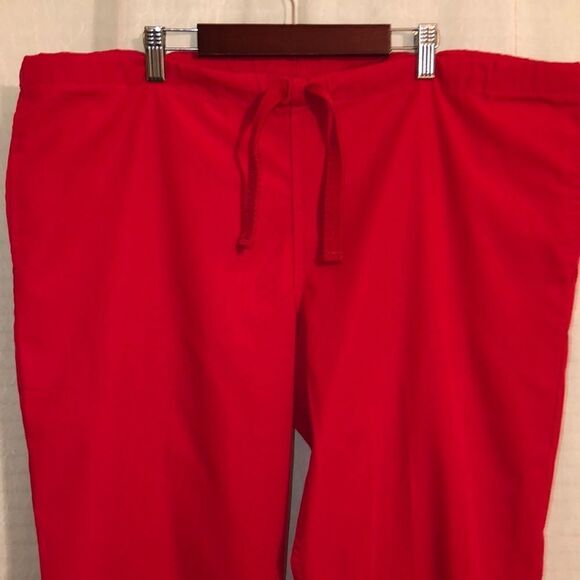 UA M Red Unisex Drawstring Scrub Pants - Picture 3 of 9